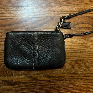 Coach - Black Pebble Leather Wristlet